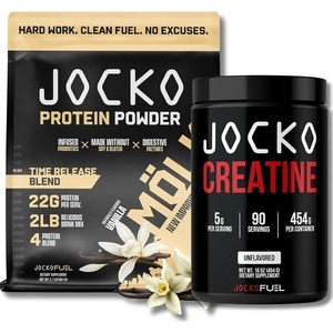 image:imageJocko Fuel Bundle  Vanilla Mlk Protein Powder  Creatine Monohydrate Powder for Men amp Women  Bundle for Atheltic Performance Recovery amp Muscle Growth
