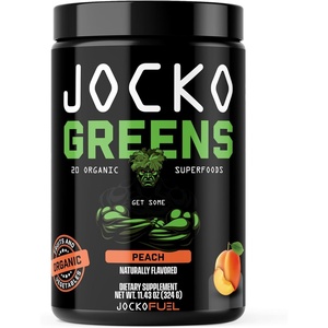image:imageJocko Fuel Daily Greens Powder  Premium Organic Greens Superfood Powder for Gut Health Digestion Bloating Immune Support with Spirulina Chlorella Digestive Enzymes amp Probiotics  30 ServingsPeach