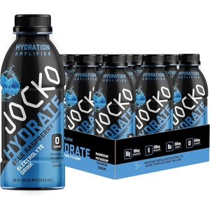 image:imageJocko Fuel Hydrate Electrolyte Drinks  Sports Drink Hydration Amplifier Thirst Quencher  Scientifically Formulated Electrolyte Blend LemonLime 16 Oz 12 PackBlue Raspberry