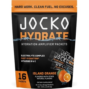 image:imageJocko Fuel Hydrate Electrolytes Powder Packets Low Sugar  Hydration Amplifier Packets for Recovery Dehydration amp Exercise  with Vitamins B6 B12 amp C 16 Packets Blue RaspberryIsland Orange