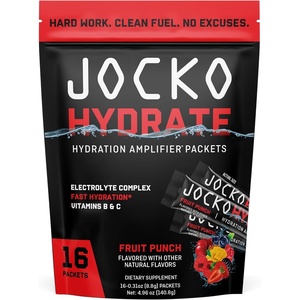 image:imageJocko Fuel Hydrate Electrolytes Powder Packets Low Sugar  Hydration Amplifier Packets for Recovery Dehydration amp Exercise  with Vitamins B6 B12 amp C 16 Packets Lemon LimeFruit Punch