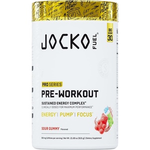 image:imageJocko Fuel Preworkout Pro Series Sour Gummy Elite Performance Energy Focus Pump Formula 300mg Natural Caffeine LCitrulline Alpha GPC LTyrosine Peak ATP High Intensity Training 20 ServingsSour Gummy