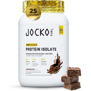 image:imageJocko Fuel Whey Protein Isolate Pro Series Chocolate 25g Low Lactose Whey  Beef Collagen with Digestive Enzymes  Probiotics 47g BCAAs Low Carb 25 ServingsChocolate