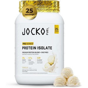 image:imageJocko Fuel Whey Protein Isolate Pro Series Chocolate 25g Low Lactose Whey  Beef Collagen with Digestive Enzymes  Probiotics 47g BCAAs Low Carb 25 ServingsVanilla