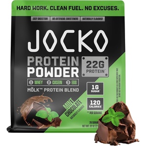 image:imageJocko Fuel Whey Protein Powder Cookies amp Cream 22g Protein Digestive Enzymes  Probiotic Blend No Sugar Added with Essential Amino Acids  Electrolyte Minerals 24 ServingsMint Chocolate