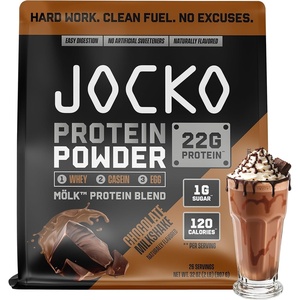 image:imageJocko Fuel Whey Protein Powder Gingerbread Cookie 22g Protein Digestive Enzymes  Probiotic Blend No Sugar Added with Essential Amino Acids  Electrolyte Minerals 31 ServingsChocolate Milkshake