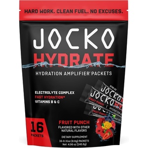 image:imageJocko Fuel Hydrate Electrolytes Powder Packets Low Sugar  Hydration Amplifier Packets for Recovery Dehydration amp Exercise  with Vitamins B6 B12 amp C 16 Packets Fruit PunchFruit Punch